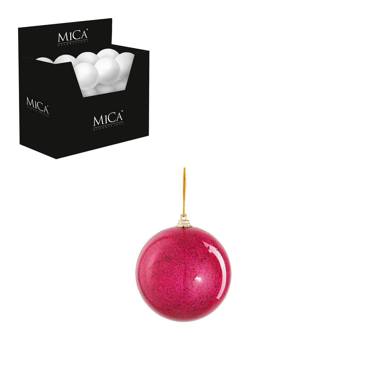 SADA VIANOČNÝCH GULÍ   - pink, Basics, plast (8/8/8cm)