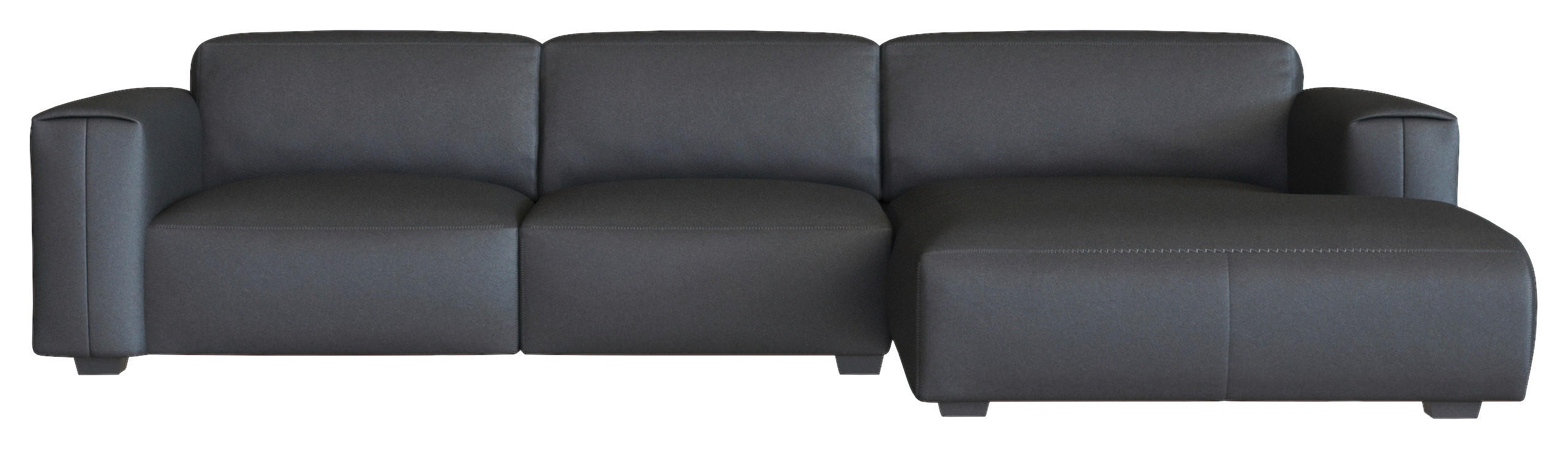 ECKSOFA Schwarz Echtleder Rücken echt  - Schwarz, Design, Leder/Holz (317/171cm) - Livetastic