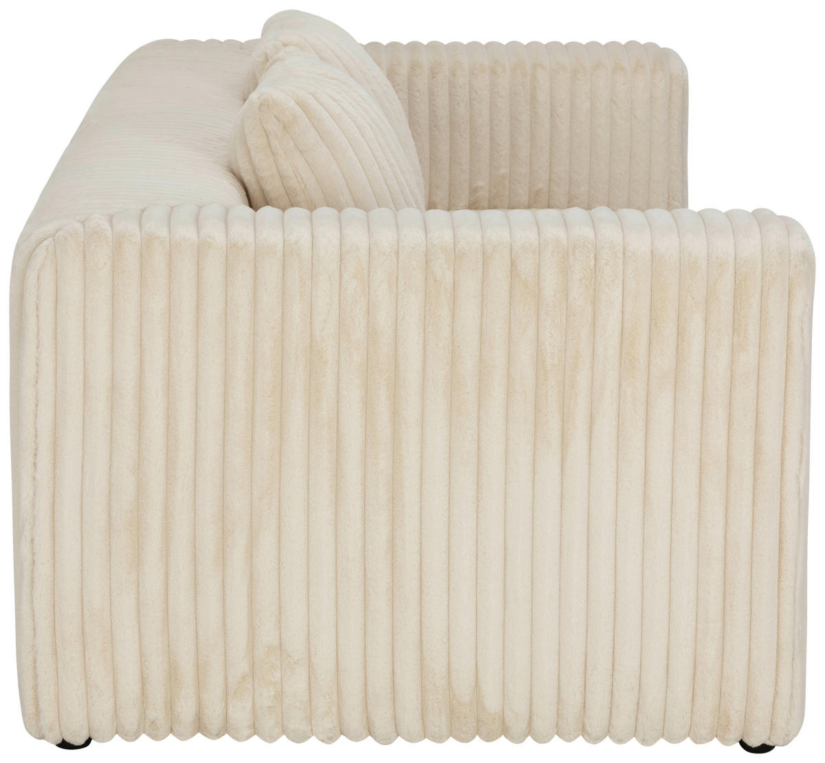 SOFA Cord Beige  - Beige/Schwarz, MODERN, Kunststoff/Textil (224/68/99cm) - MID.YOU