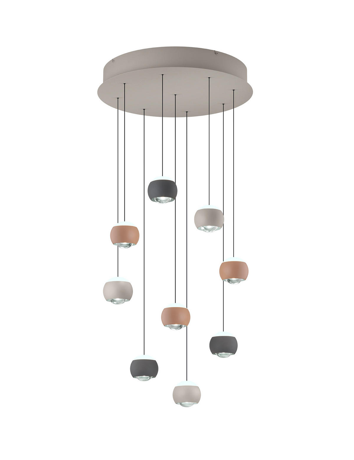 LED-HÄNGELEUCHTE Musterring 54/200 cm   - Aprikose/Anthrazit, Design, Metall (54/200cm) - Musterring