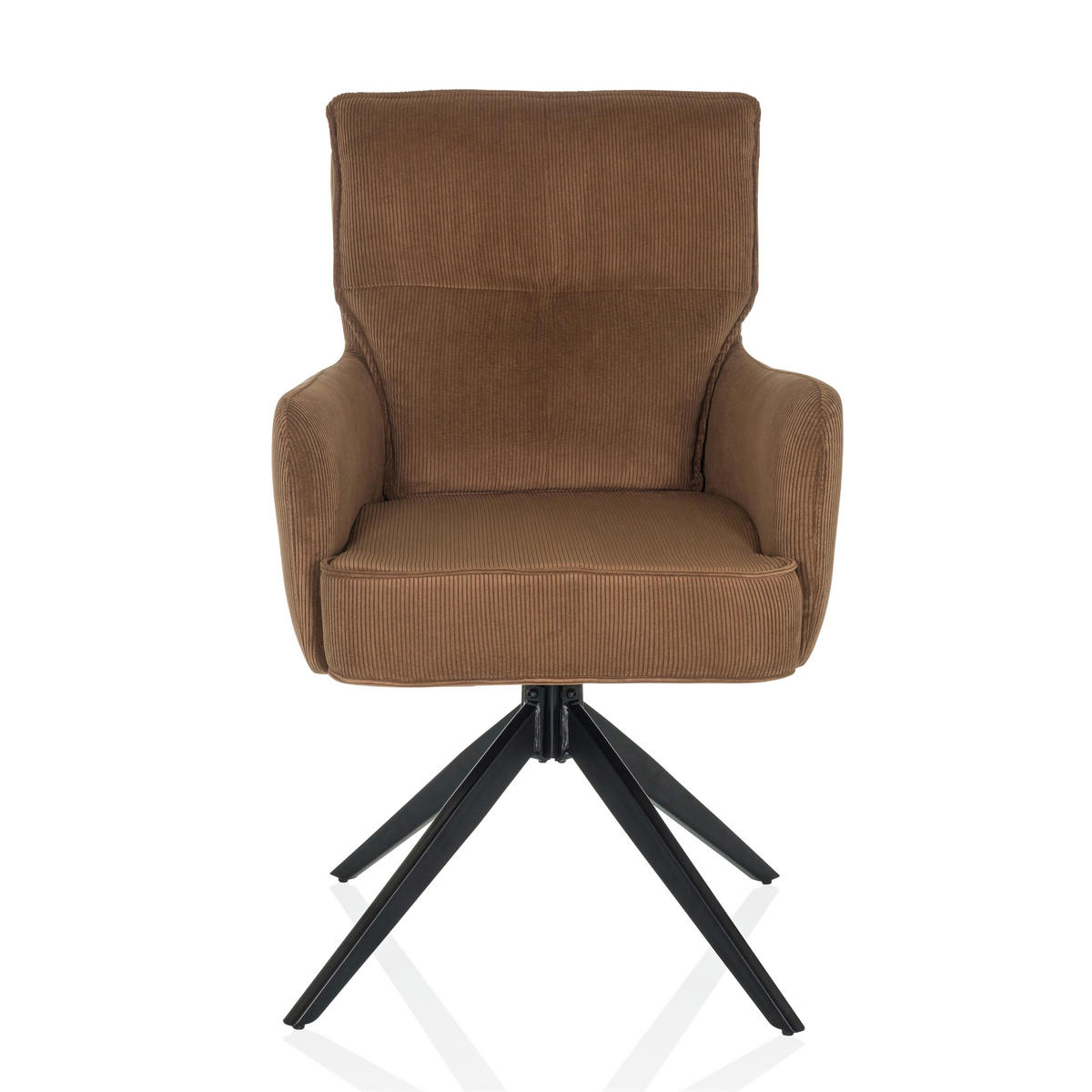 ARMLEHNSTUHL  in Cord  - Schwarz/Braun, MODERN, Textil/Metall (58/94/60cm) - MID.YOU