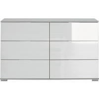 KOMMODE  in 130/83/41 cm  - Alufarben/Weiß, Design, Glas/Holzwerkstoff (130/83/41cm) - Livetastic