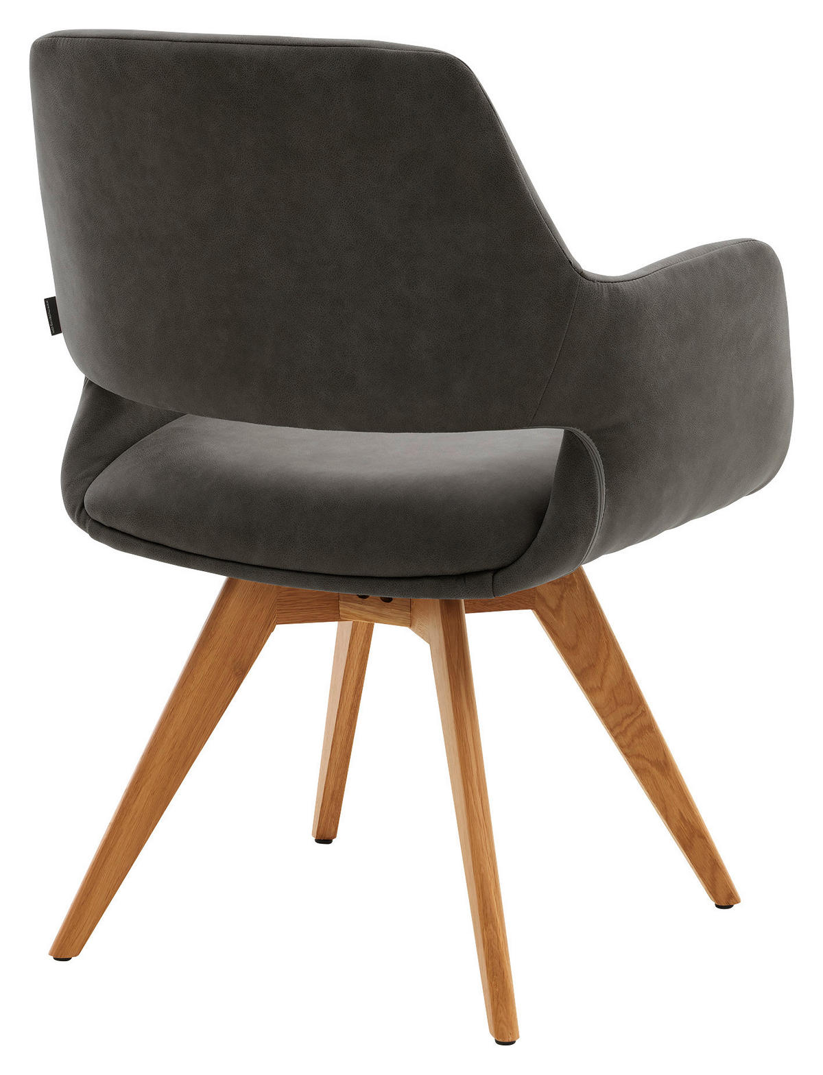 ARMLEHNSTUHL , Stoffauswahl, Sitzfläche 180° drehbar, automatische Rückholfunktion , Mikrofaser  - Schlammfarben, Design, Holz/Textil (62/83/62cm) - Musterring