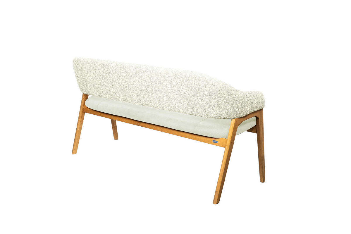 SITZBANK 168/84/56 cm Batist, Bouclé Beige Holz  - Eichefarben/Beige, KONVENTIONELL, Holz/Textil (168/84/56cm) - Linea Natura