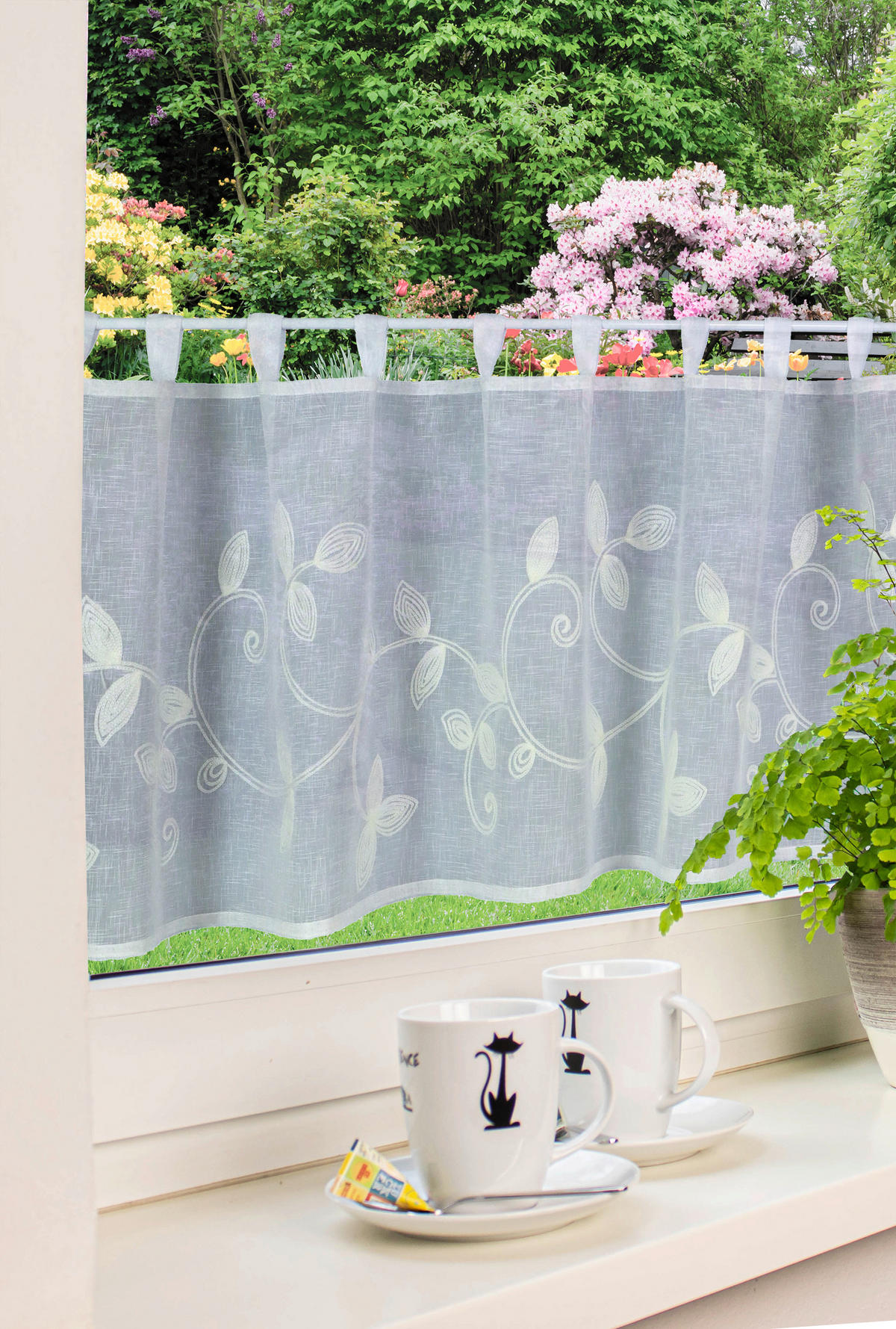 KURZGARDINE    150/50 cm  - Weiß, Basics, Textil (150/50cm)