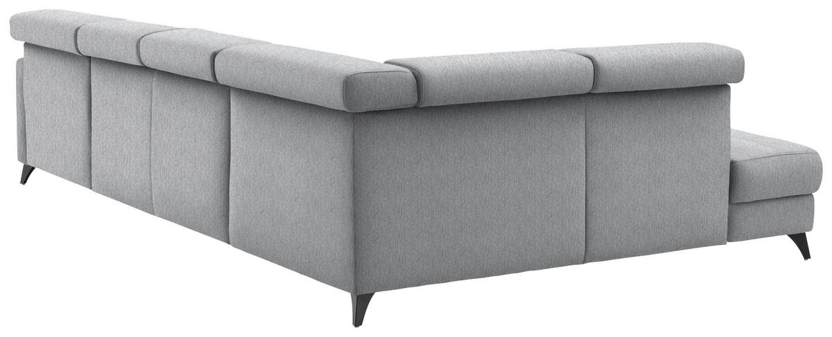 WOHNLANDSCHAFT Flachgewebe Alufarben  - Schwarz/Alufarben, Konventionell, Textil/Metall (215/333/174cm) - Beldomo System