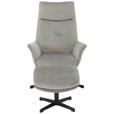 RELAXSESSELSET in Metall, Textil Grau, Schwarz  - Schwarz/Grau, Design, Textil/Metall (74/108/84cm) - Hom`in