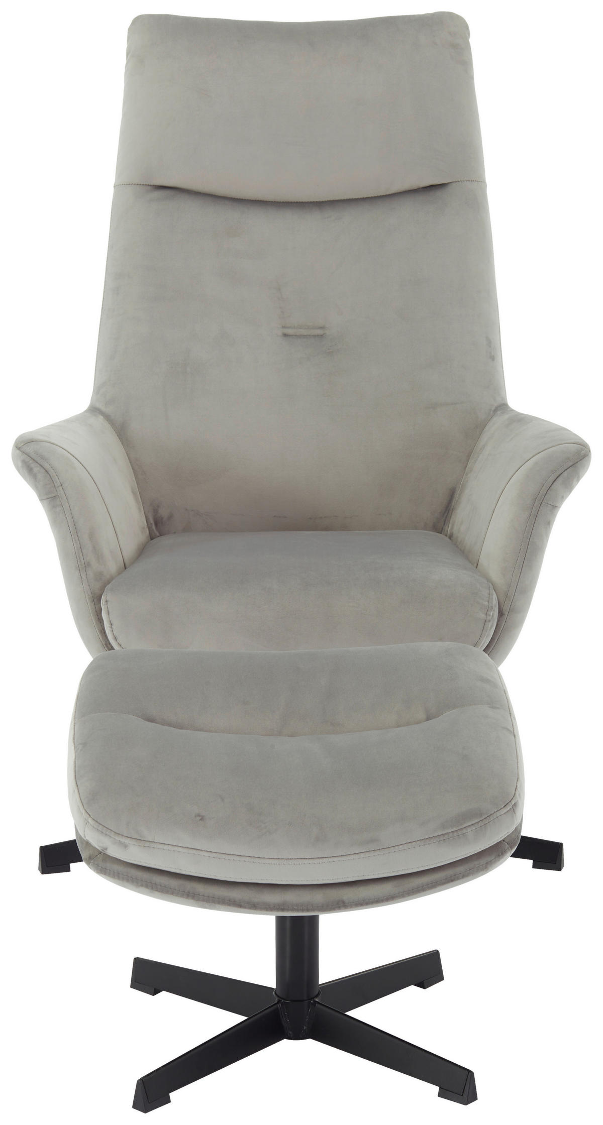 RELAXSESSELSET in Metall, Textil Grau, Schwarz  - Schwarz/Grau, Design, Textil/Metall (74/108/84cm) - Hom`in