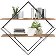 WANDREGAL 107/107/26 cm  - Dunkelgrau/Akaziefarben, Trend, Holz/Metall (107/107/26cm) - Ambia Home