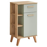 UNTERSCHRANK 50,5/89,5/33 cm   - Eichefarben/Pastellgrün, Design, Glas/Holzwerkstoff (50,5/89,5/33cm) - Xora