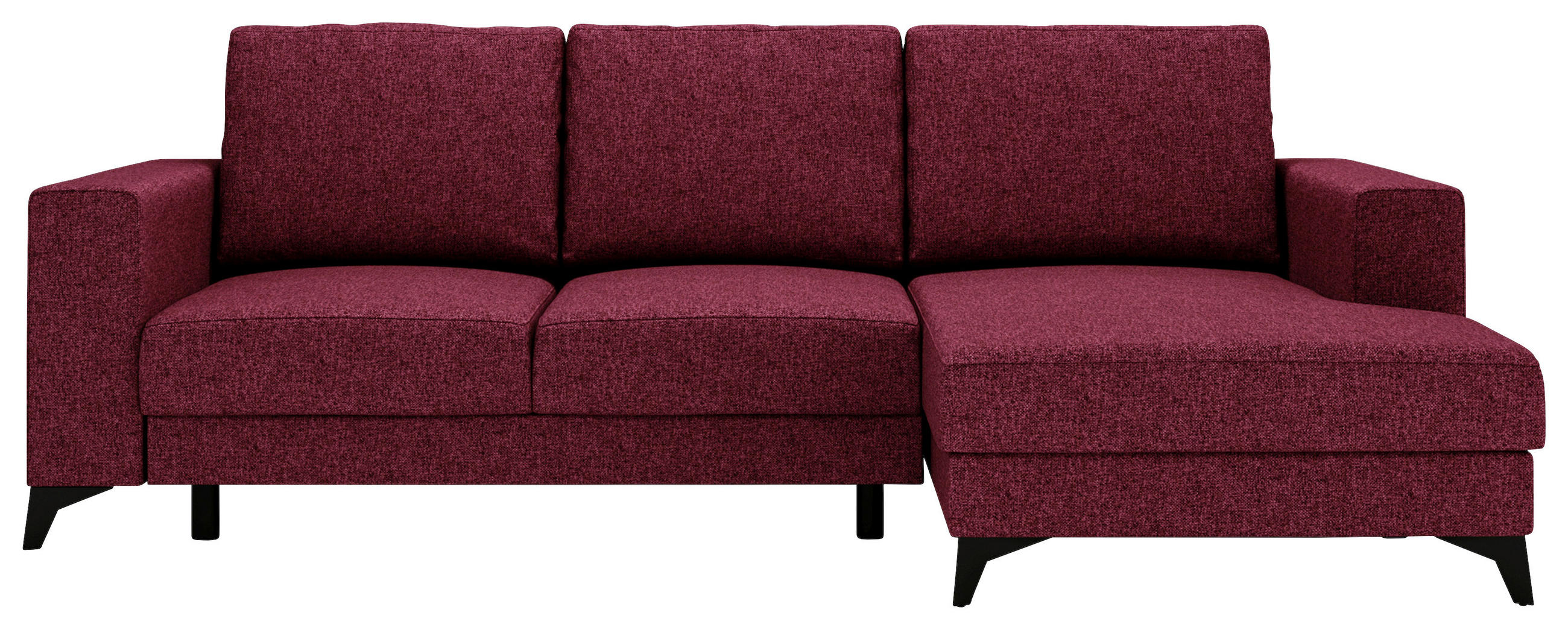 ECKSOFA Rot Flachgewebe  - Rot/Schwarz, Design, Textil/Metall (244/156cm) - Livetastic