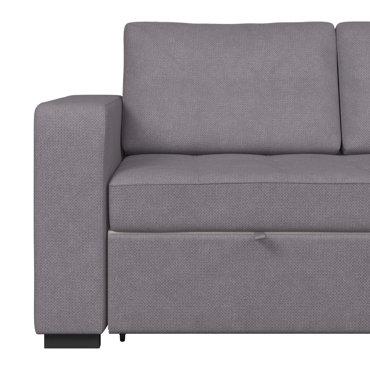 ECKSOFA Mikrofaser, Struktur Dunkelgrau  - Dunkelgrau/Schwarz, Trend, Textil/Metall (239/160cm) - MID.YOU