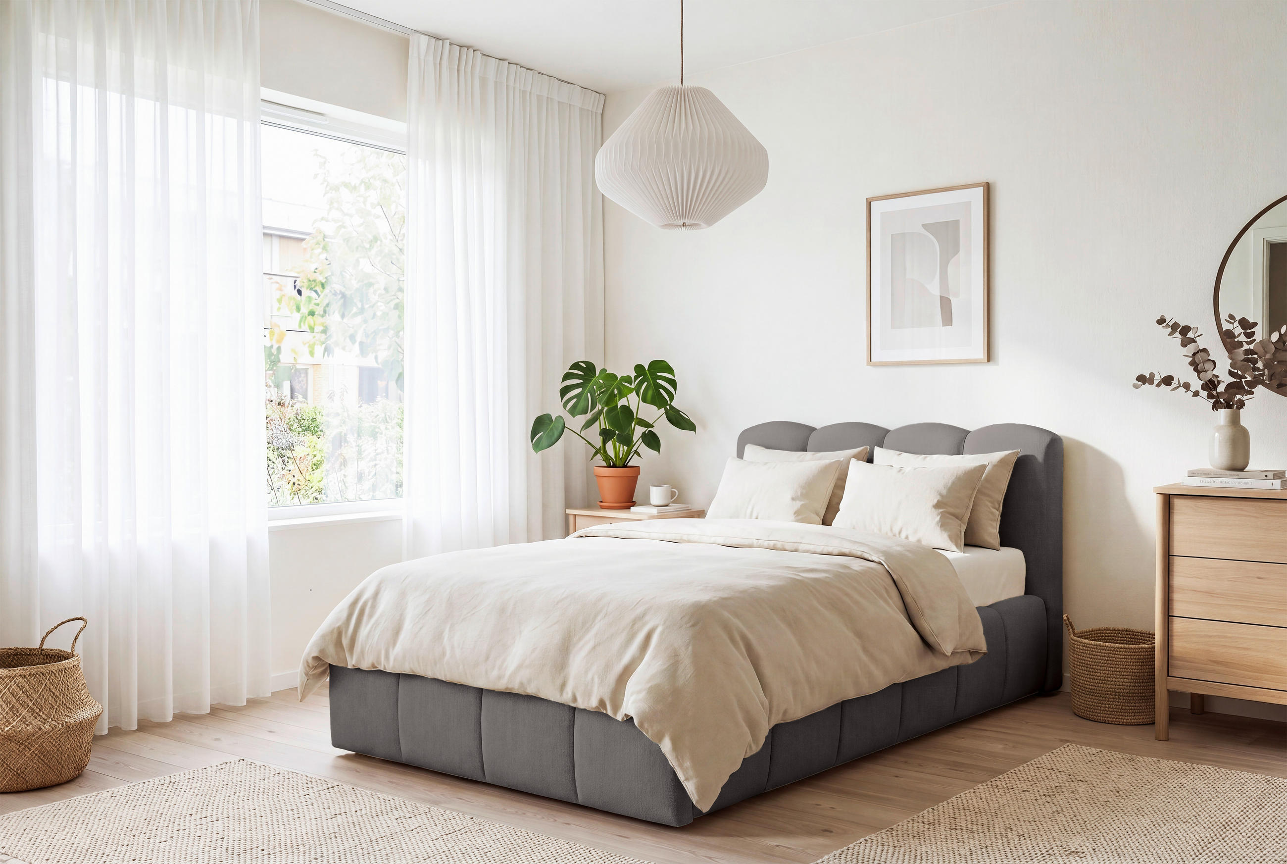 POLSTERBETT Lattenrost, Bettkasten Grau  - Schwarz/Grau, MODERN, Holz/Kunststoff (90/200cm) - Livetastic