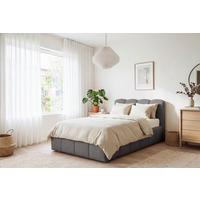 POLSTERBETT Lattenrost, Bettkasten Grau  - Schwarz/Grau, MODERN, Holz/Kunststoff (90/200cm) - Livetastic