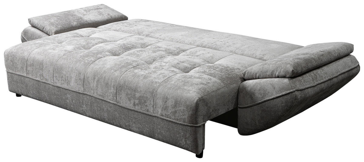 SCHLAFSOFA ELMA Struktur Sandfarben  inkl. Rückenkissen, Nierenkissen, Armlehnenkissen, Rücken echt  - Sandfarben/Schwarz, KONVENTIONELL, Holz/Kunststoff (280/73-93/107cm) - Livetastic