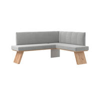 ECKBANK 160/140 cm Webstoff Hellgrau   - Eichefarben/Hellgrau, KONVENTIONELL, Textil (160/140cm)
