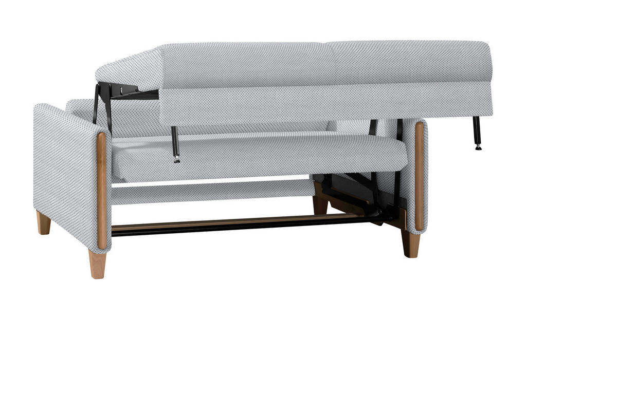 SCHLAFSOFA in Holz, Textil Buchefarben, Hellgrau  - Buchefarben/Hellgrau, Design, Holz/Textil (174/88/104cm) - Niels Andersson