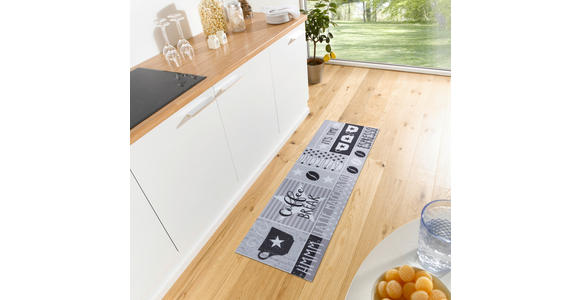KÜCHENLÄUFER 50/150 cm Cook & Clean Grau, Schwarz, Weiß  - Schwarz/Weiß, Design, Kunststoff (50/150cm) - Esposa