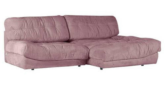 ECKSOFA in Plüsch Rosa  - Schwarz/Rosa, KONVENTIONELL, Kunststoff/Textil (265/170cm) - Carryhome