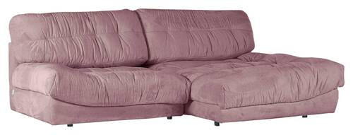 HÖRNSOFFA i plysch rosa  - svart/rosa, Klassisk, textil/plast (265/170cm) - MID.YOU