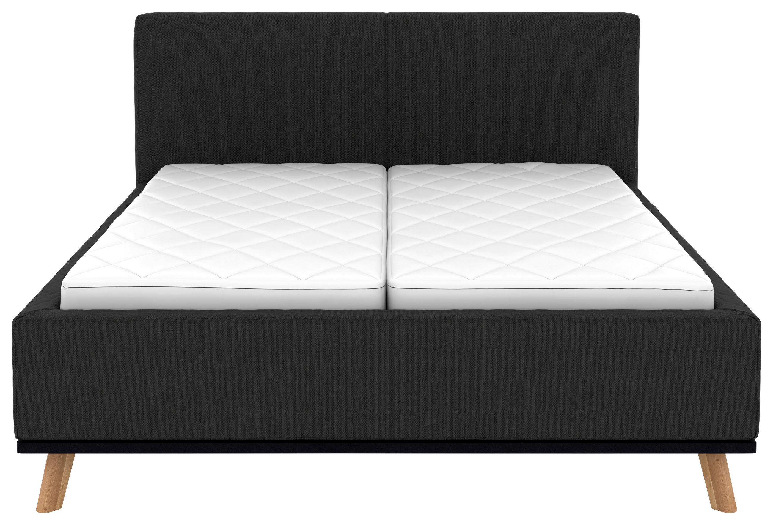 Thumbnail - Musterring Polsterbett, Anthrazit, Textil, Birke, Buche,Esche, massiv, H2, Höhe ca. 20 cm, 160x200 cm, Reach, atmungsakt...