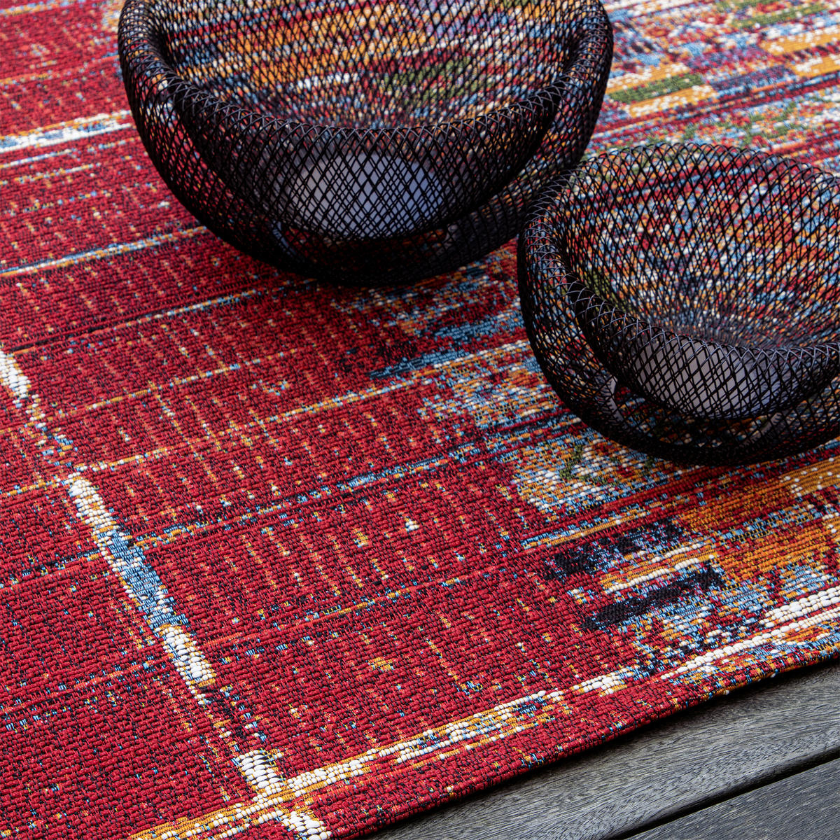 COVOR PENTRU EXTERIOR   - multicolor/roșu, Design, textil (120/170cm) - Novel