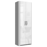 GARDEROBENSCHRANK  in 66/187/37,5 cm  - Chromfarben/Alufarben, Design, Glas/Holzwerkstoff (66/187/37,5cm) - Moderano