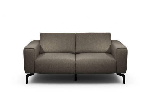 2-SITZER-SOFA in Chenille Braun  - Schwarz/Braun, Design, Textil/Metall (180/86/86-94cm) - SENSOO
