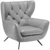 CHESTERFIELD-SESSEL Mikrofaser Hellgrau  - Hellgrau/Schwarz, Design, Textil/Metall (100/106/95cm) - Pure Home Lifestyle