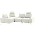 ECKSOFA in Velours Creme  - Creme/Schwarz, Design, Kunststoff/Textil (236/326cm) - Xora