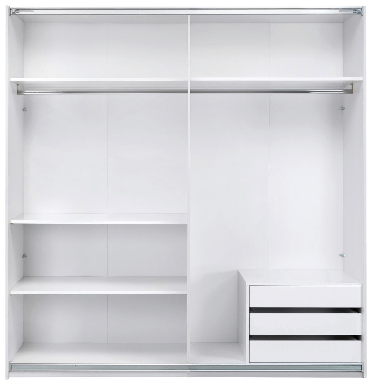 SCHIEBETÜRENSCHRANK 200/211,5/61,5 cm 2-türig Weiß  - Schwarz/Weiß, MODERN, Holzwerkstoff/Metall (200/211,5/61,5cm) - MID.YOU