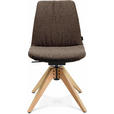 STUHL  in Flachgewebe Holz, Textil  - Eichefarben/Dunkelbraun, Design, Holz/Textil (46/82,5-85,25/55cm) - Johann Jakob
