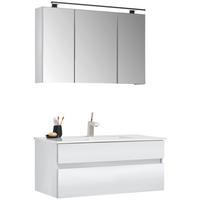 BADEZIMMER 3-teilig  in 102 cm  - Weiß, Design, Glas/Keramik (102cm) - Novel