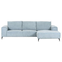 ECKSOFA in Cord Hellblau, Mintgrün  285/170 cm  - Schwarz/Hellblau, KONVENTIONELL, Textil/Metall (285/170cm) - Carryhome