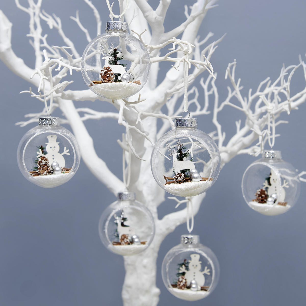 CHRISTBAUMKUGEL-SET 8 cm  - Transparent, Basics, Kunststoff (8cm)