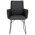 ARMLEHNSTUHL  in Stahl Mikrofaser  - Schwarz, Design, Textil/Metall (61/91/60cm) - Dieter Knoll