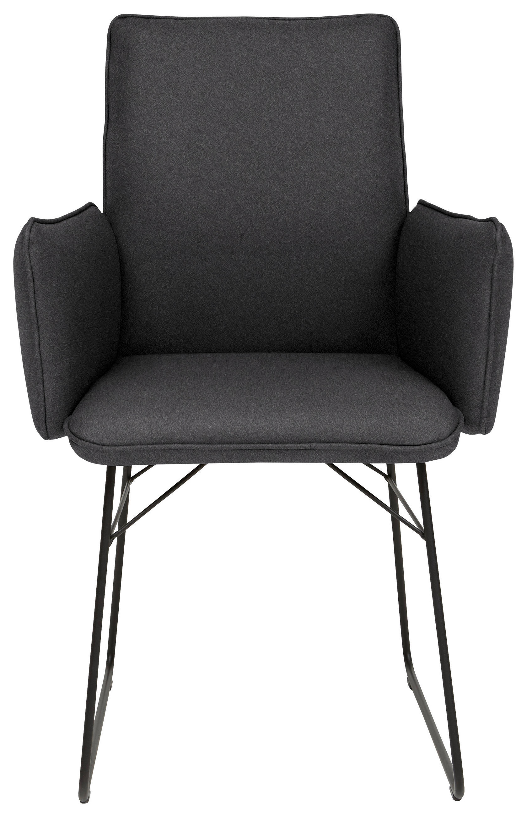 ARMLEHNSTUHL  in Stahl Mikrofaser  - Schwarz, Design, Textil/Metall (61/91/60cm) - Dieter Knoll
