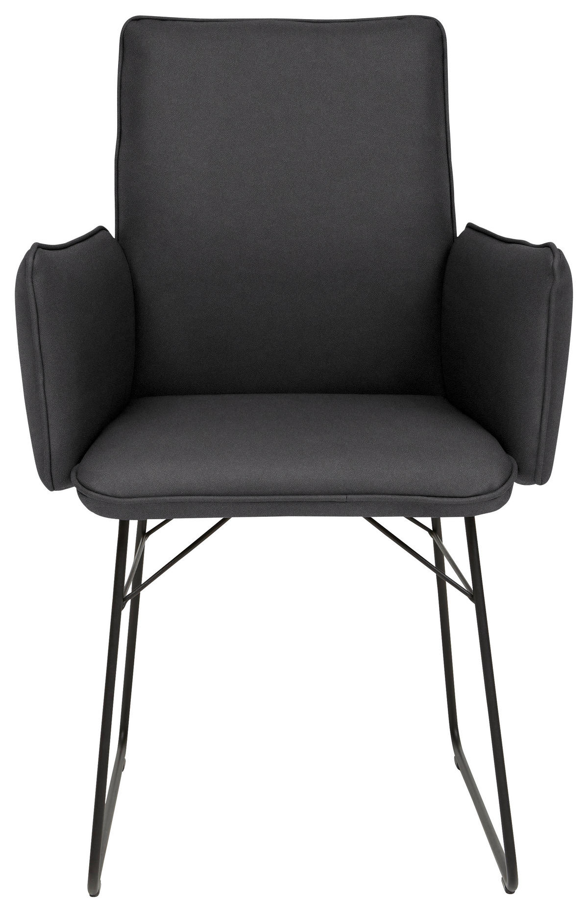 ARMLEHNSTUHL  in Stahl Mikrofaser  - Schwarz, Design, Textil/Metall (61/91/60cm) - Dieter Knoll