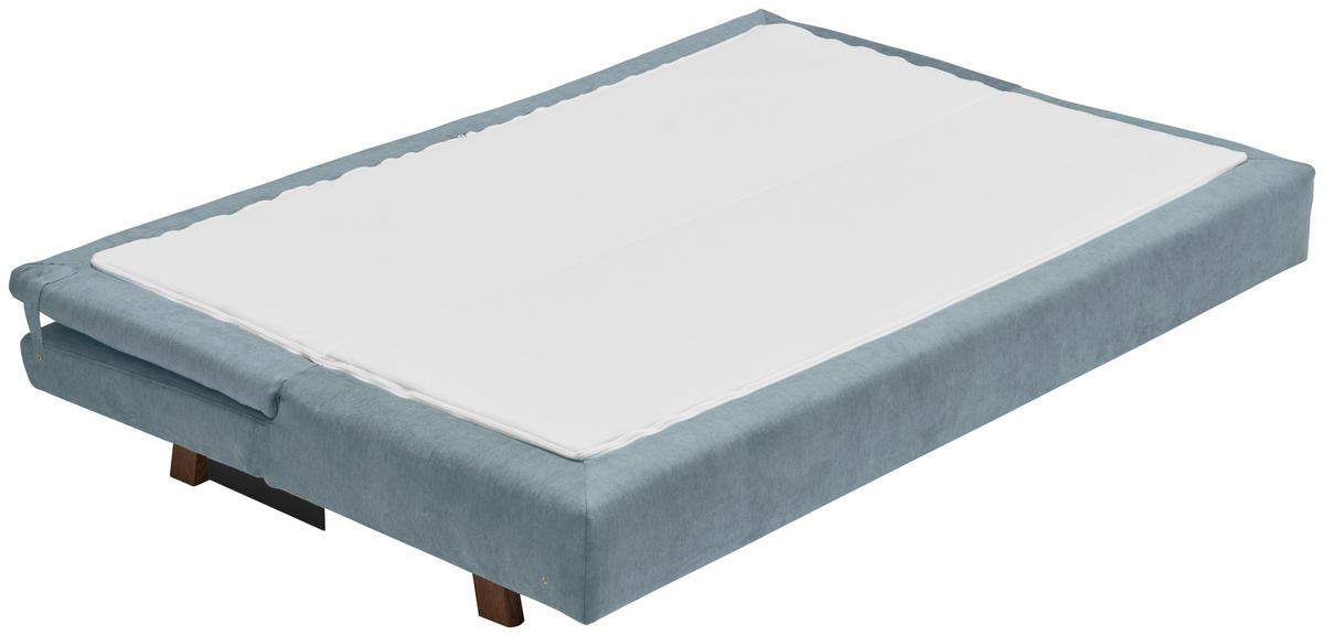 SCHLAFSOFA Flachgewebe Hellblau  - Eichefarben/Hellblau, KONVENTIONELL, Holz/Textil (205/85/98cm) - Carryhome