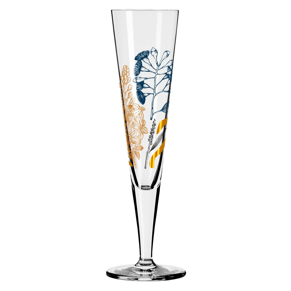 CHAMPAGNERGLAS 205 ml  - Blau/Goldfarben, LIFESTYLE, Glas (7,2/7,2/24,0cm) - Ritzenhoff