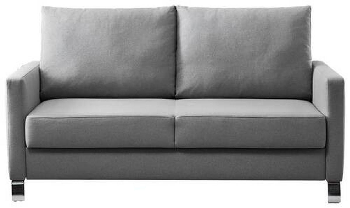 SCHLAFSOFA in Flachgewebe Hellgrau  - Chromfarben/Hellgrau, Design, Textil/Metall (140/90/95cm) - Bali