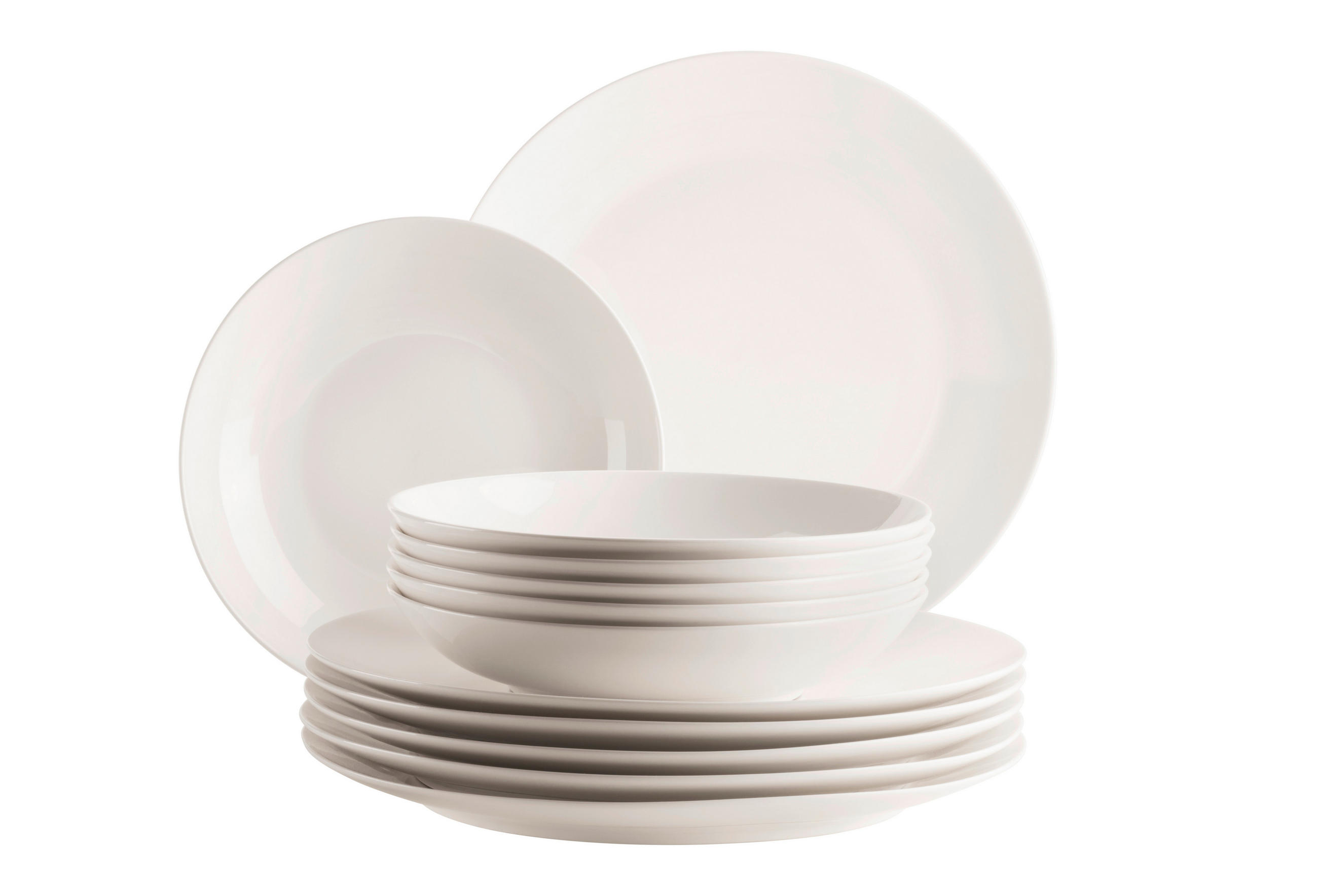 TAFELSERVICE Weiß 12-teilig  - Weiß, Basics, Keramik - Mäser