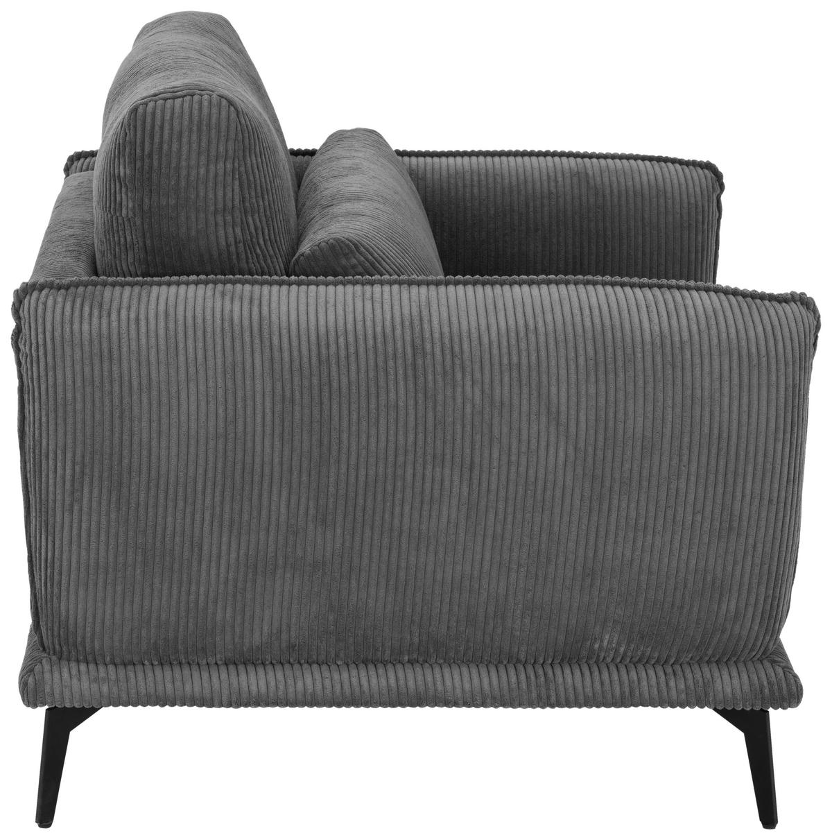 SESSEL Cord Grau    - Schwarz/Grau, Design, Textil/Metall (105/81/89cm) - Livetastic