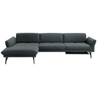 ECKSOFA in Echtleder Dunkelgrün  - Dunkelgrün/Anthrazit, Design, Leder/Metall (173/308cm) - Joop!