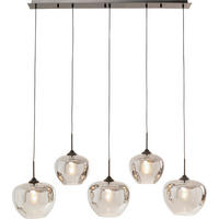 HÄNGELEUCHTE 110/160/35 cm   - Silberfarben, Trend, Glas/Metall (110/160/35cm) - Kare-Design