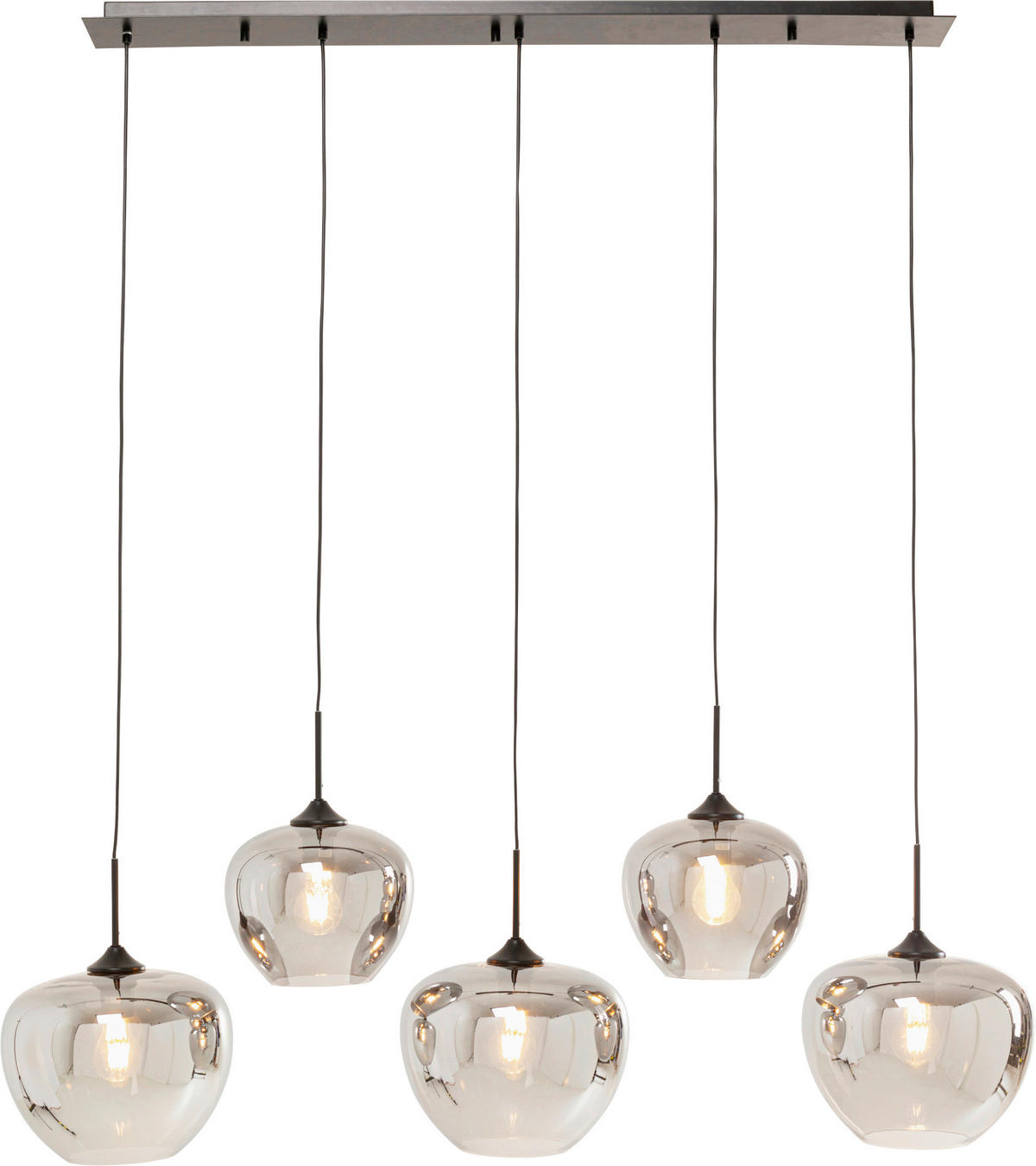 HÄNGELEUCHTE 110/160/35 cm   - Silberfarben, Trend, Glas/Metall (110/160/35cm) - Kare-Design