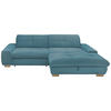 ECKSOFA Blau Cord  - Blau/Eichefarben, Design, Holz/Textil (276/198cm) - SetOne by Musterring