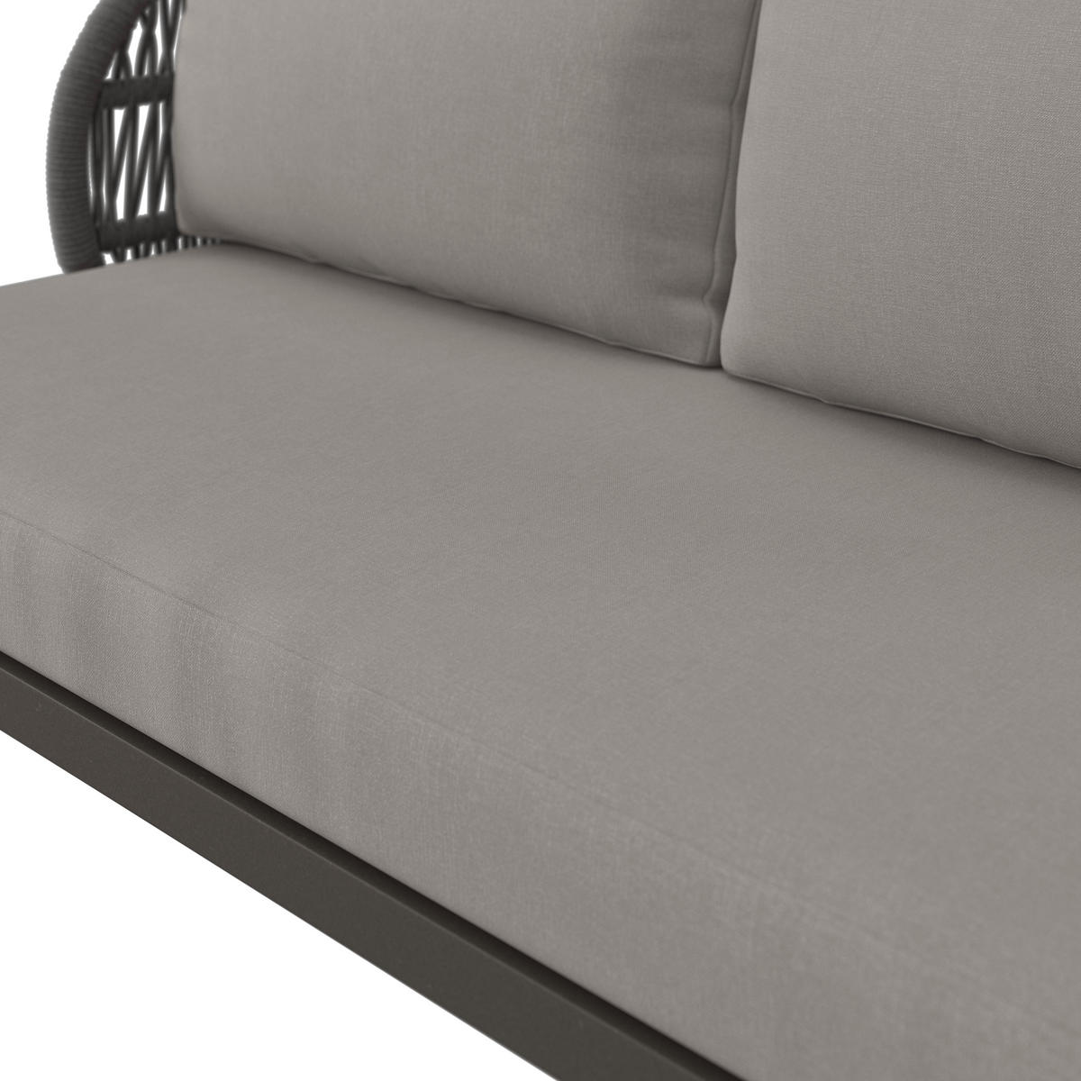 TERASOVÁ SEDACIA SÚPRAVA 4-dielne, kov, plast, sklo, textil - sivá/prírodná farba, Modern, kov/textil (255/72/145cm) - Ambia Garden