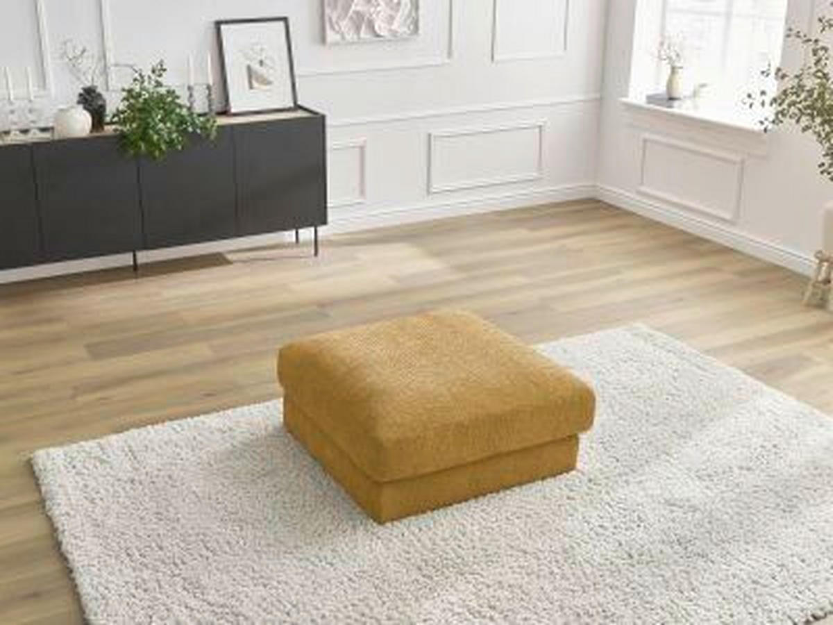 HOCKER LEONARD Struktur Gelb  - Gelb/Schwarz, MODERN, Kunststoff/Textil (86/43/86cm)
