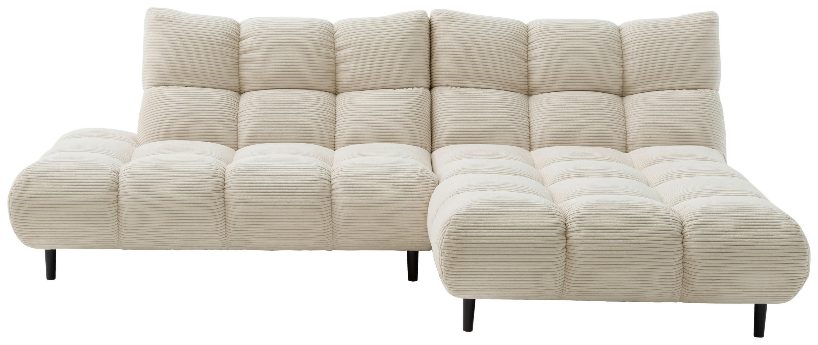 ECKSOFA Naturfarben Cord  - Schwarz/Naturfarben, Design, Holz/Textil (178/255cm) - Pure Home Lifestyle